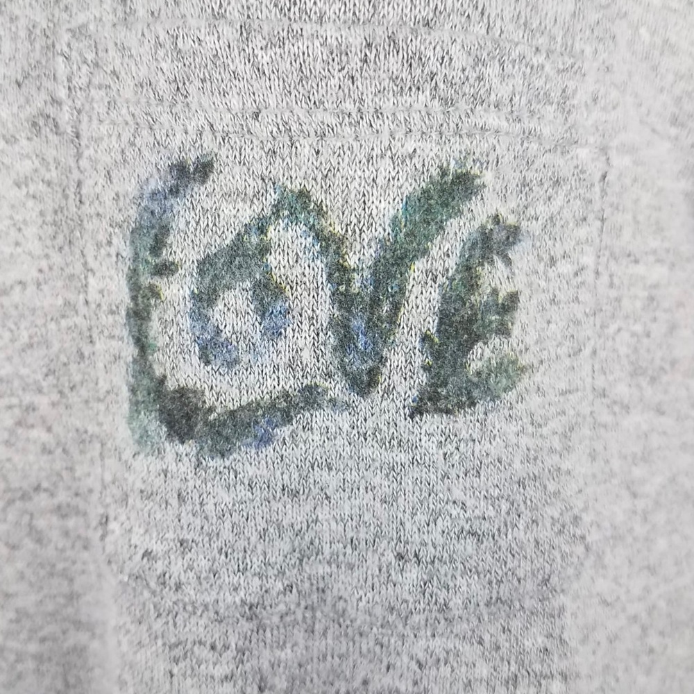 AMERICAN EAGLE Gray Loose “Love” Shirt XS / Small - Picture 3 of 7